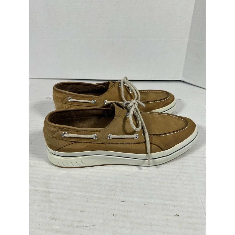 Sperry Top-Sider Mens 11M Tan Leather Boat Shoes Moc Toe Loafers 0884130 D3-CH17